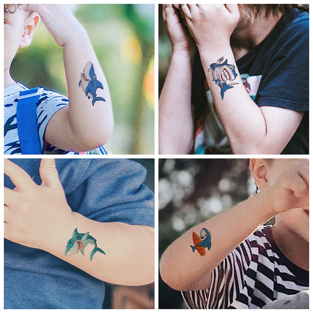 Kids Tattoos Shark Temporary Tattoo 10 Sheets, 100+ Fake Tattoo for Boys Girls Children Birthday Party Favors Bags Fillers - Image 6
