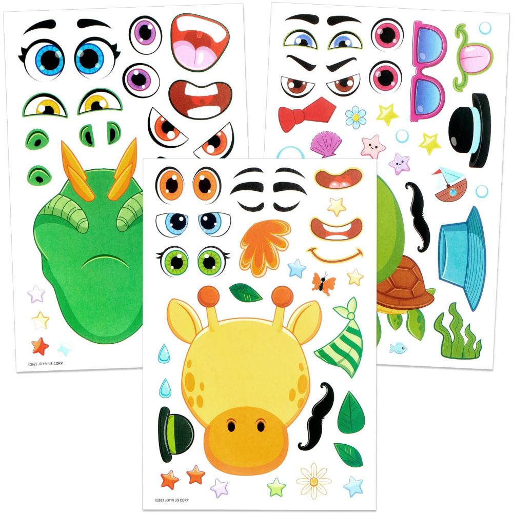 JOYIN 36 PCS Make-a-face Sticker Sheets, Make Your Own Animal Mix and Match Animals Sticker Sheets for Children, Sticker Faces for Kids, Stickers for Party Bags, Kids Party Favor Supplies - Image 6