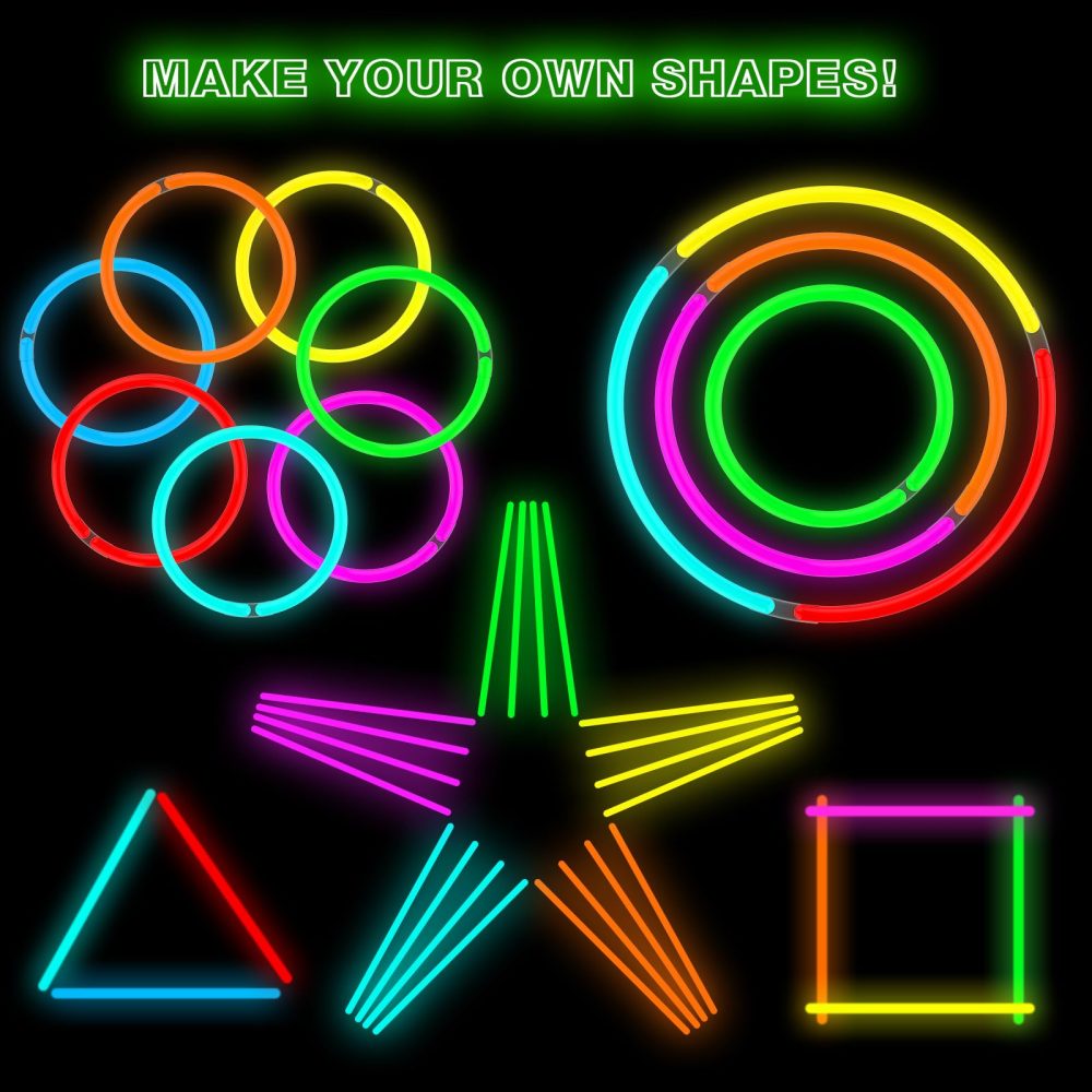 DELEE 100PCS Glow Sticks,Glow Sticks Party Packs Neon Glow Stick Bracelets,Glow Necklaces for Kids Adults, Perfect for Weddings,Parties,Festivals,Halloween,Christmas - Glow in the Dark Party Supplies - Image 3