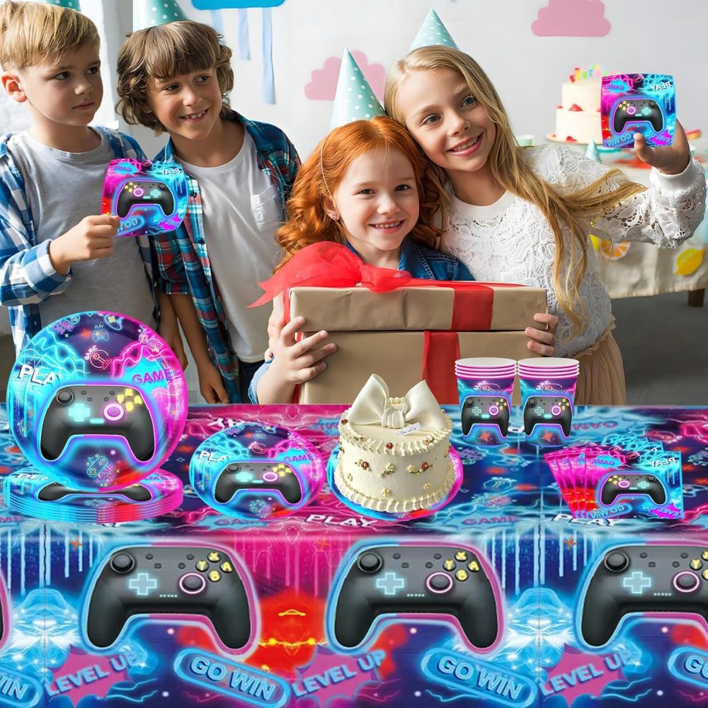 20Pcs Game Party Paper Napkins,Video Game Party Napkins Serviettes,Gaming Player Party Napkin Tissue for Kids Boys Girls Gaming Birthday Decorations,Game Controller Theme Birthday Party Supplies - Image 2