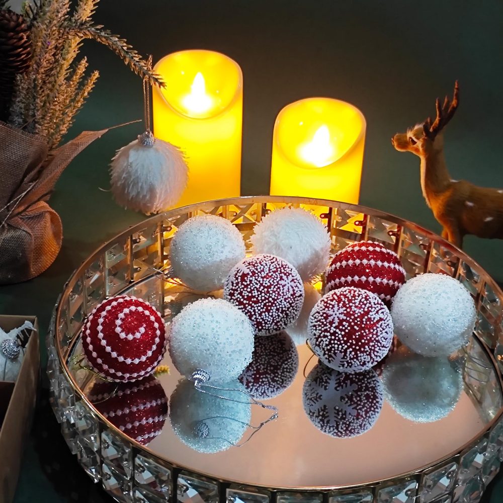 Christmas baubles-16PCS 6cm Christmas ball,Red and white Christmas ornament,for Christmas tree decorations - Image 4