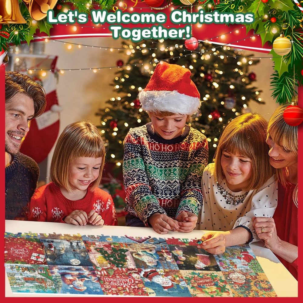 Advent Calendar 2024 Christmas Jigsaw Puzzles,1008 Pieces Jigsaw Puzzle 24 Days Christmas Countdown Advent Calendar Puzzle, Family Game Xmas Holiday Puzzles Gift Decorations for Kids Adults Women Men - Image 7