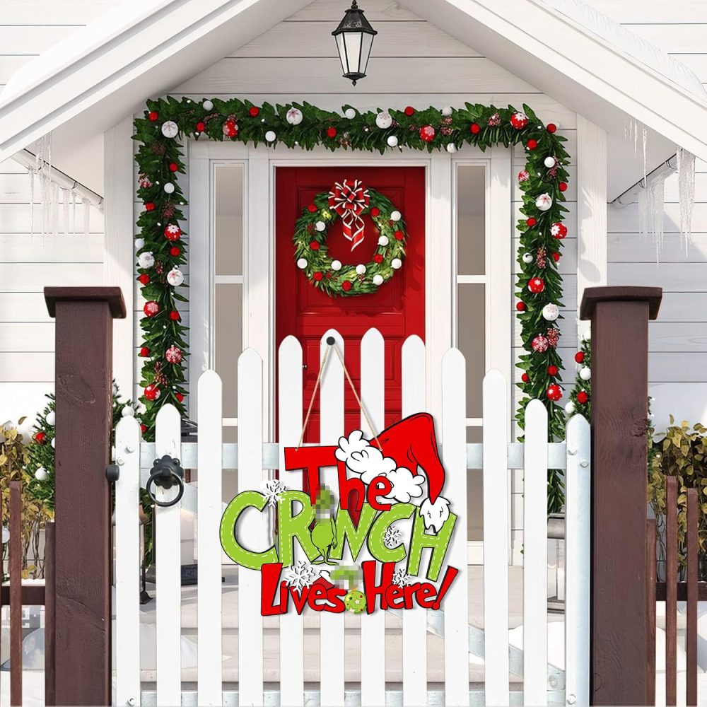 Christmas Decorations Hanging Sign - Christmas Wooden Door Sign Thief Stole Decor for Holiday Xmas Door Wall Tree Decorations Indoor Outdoor - Image 6
