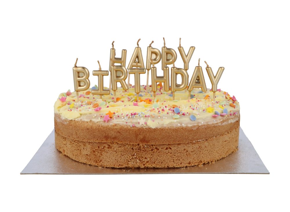 Henbrandt Pack of 13 Gold Happy Birthday Candles on Wooden Picks, Metallic Gold 7cm Lettered Happy Birthday Celebration Candles Cake Topper for Birthday Cake and Cupcake Decorations - Image 4