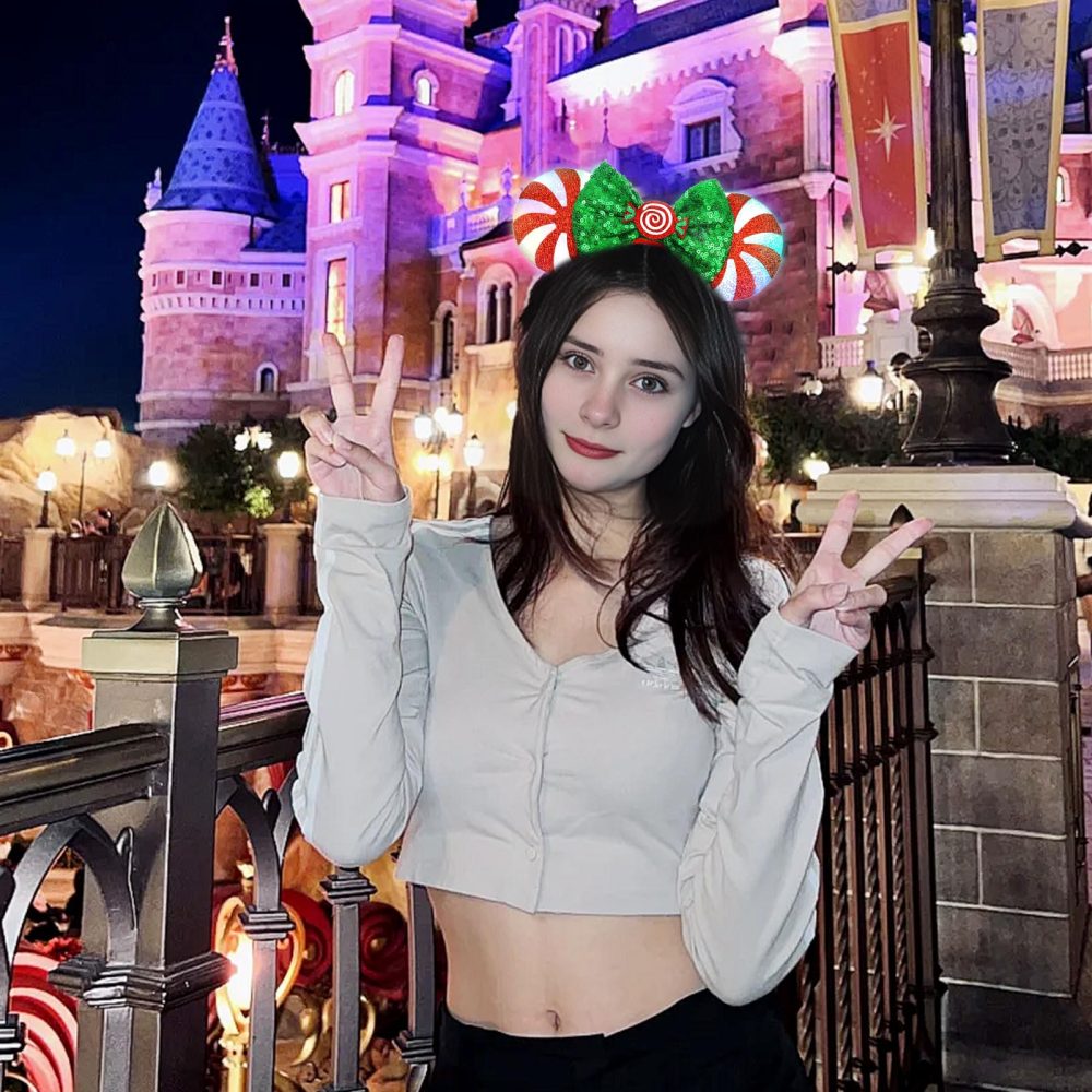HXPLN Christmas Mouse Ears Headband with Light, Christmas Ears Bow Headband for Adult Women Christmas Party Park Ears Dress Up Accessories (Lolipop Led) - Image 3