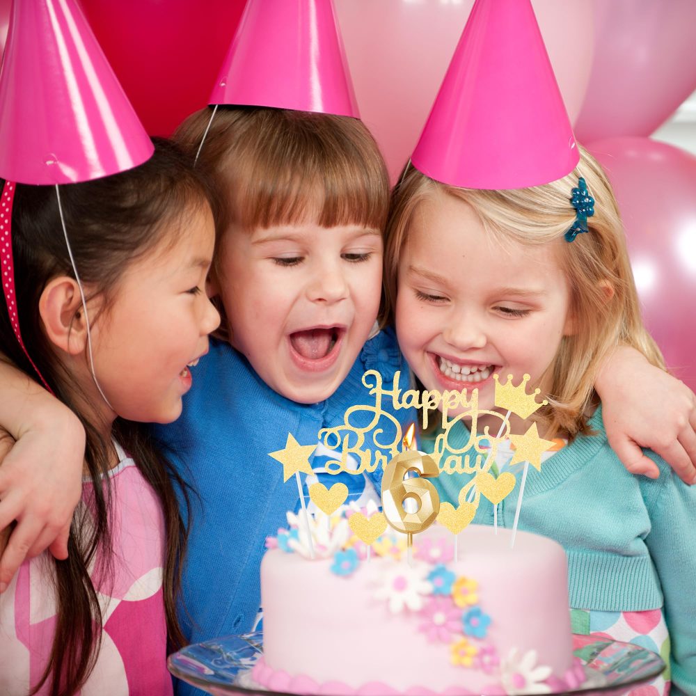 Happy 80th Birthday Cake Topper & Birthday Candles Gold Number 80 Candles for Birthday Cake - 80th Birthday Candles Cake Cupcake Topper Birthday Cake Decorations for Women Men Birthday Gold - Image 2