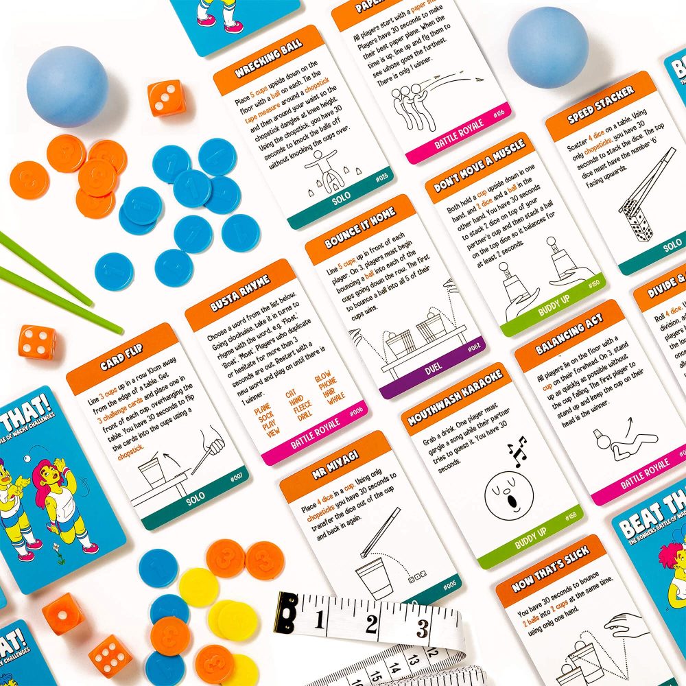 Gutter Games Beat That Game - The Bonkers Battle of Wacky Challenges - Family Games for Kids and Adults - Card and Board Games, Encourages Fun, Creativity, and Memorable Moments in Parties - Main Game - Image 4