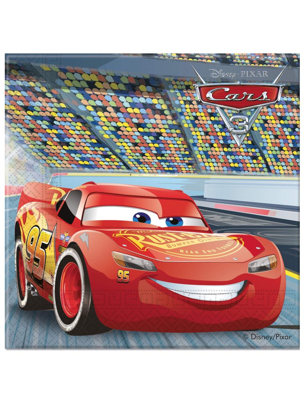 Folat 10115466 Cars 3 Napkins for Theme Party, Multi Color, 33 x 33 cm