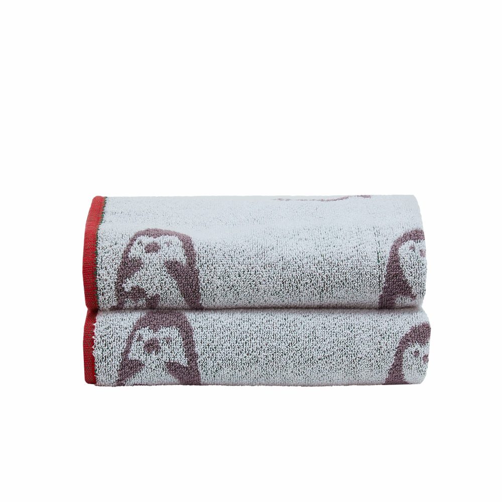 Fusion - Christmas Penguins Hand Towel 2 Pack (50 x 90cm) - Soft & Fluffy 100% Cotton - Christmas Animals Hand Towels - Christmas Bathroom Towels - Christmas Decorations/Bathroom Accessory - Image 4