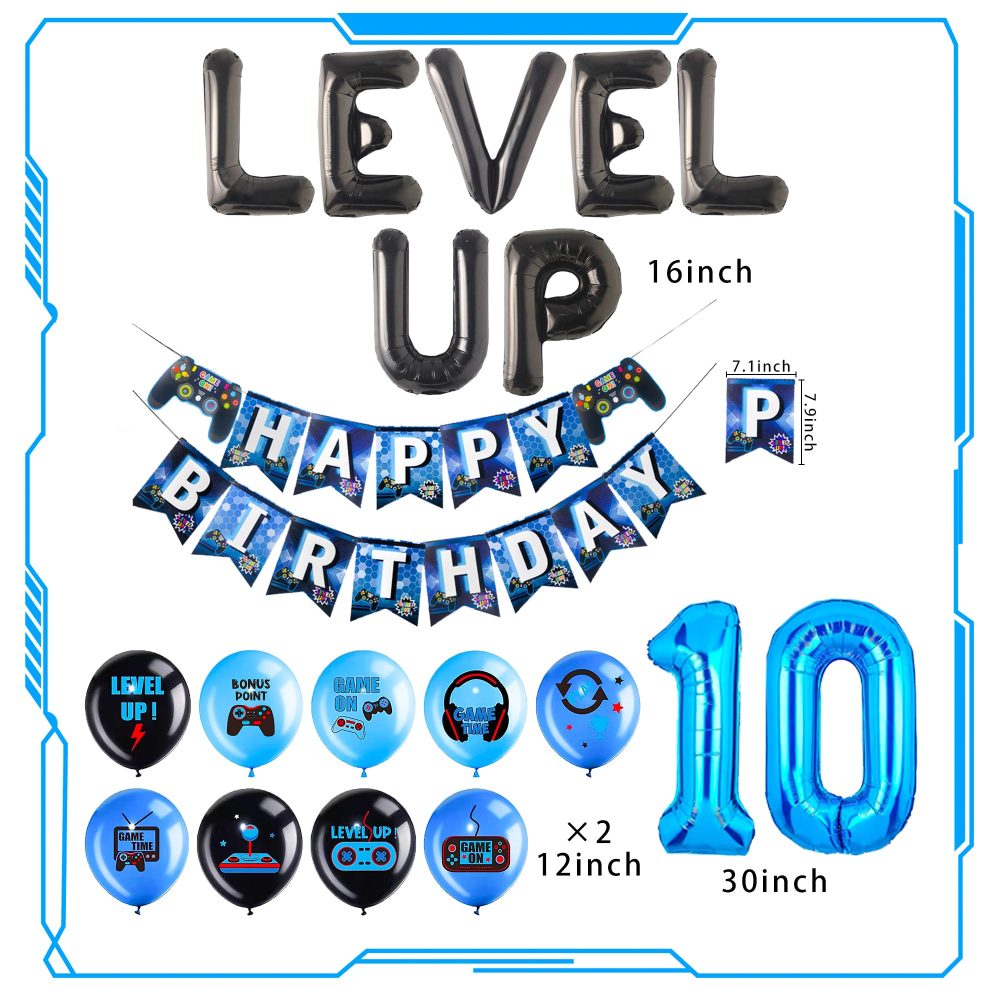 LaVenty Level UP Birthday Decoration Video Game 10 Birthday Decorations Gamer Party Supplies Ten years old Birthday Party Decorations - Image 7