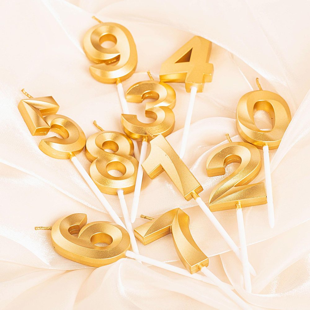 Gold 80th Birthday Candles Number 80 Candles for Birthday Cake, Gold 80 Birthday Candles 80th Candles for Cake, 80th Birthday Cake Candles Cake Toppers for 80 Year Old Women Men Gold - Image 6