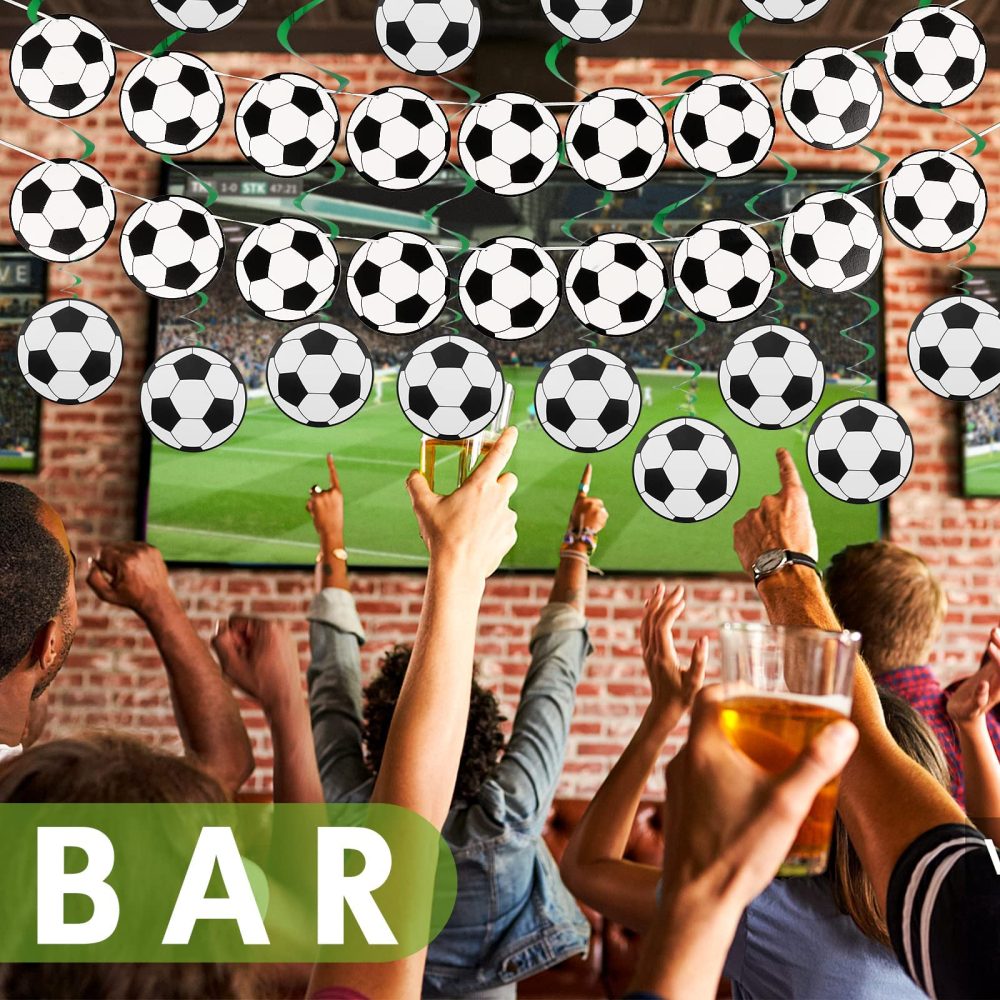 Abeillo 22 Pieces Football Party Decoration, Football Hanging Swirls Decorations Football Banner Garlands Soccer Pattern Cards Sports Themed Party Supplies for Kids Boys Football Fans Birthday Party - Image 6