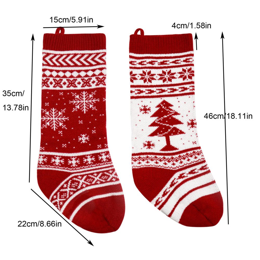 3PCS Large Christmas Stocking, 18.1 inch Oversized Knitted Christmas Stockings for Kids, Xmas Stocking Hanging for Fireplace Christmas Tree Decorations Sack,Ornament Christmas Holiday Party Decoration - Image 7