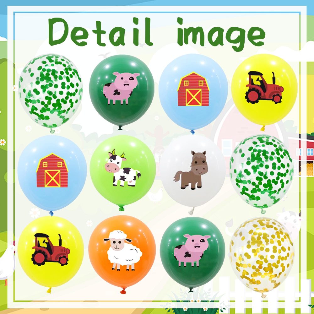Farm Party Decorations Animal Balloons, 48pieces Farm Balloons Animal Themed Birthday Latex Balloons Cow Sheep House Pig Donkey Balloons for Kids Farm Birthday Party Supplies - Image 5