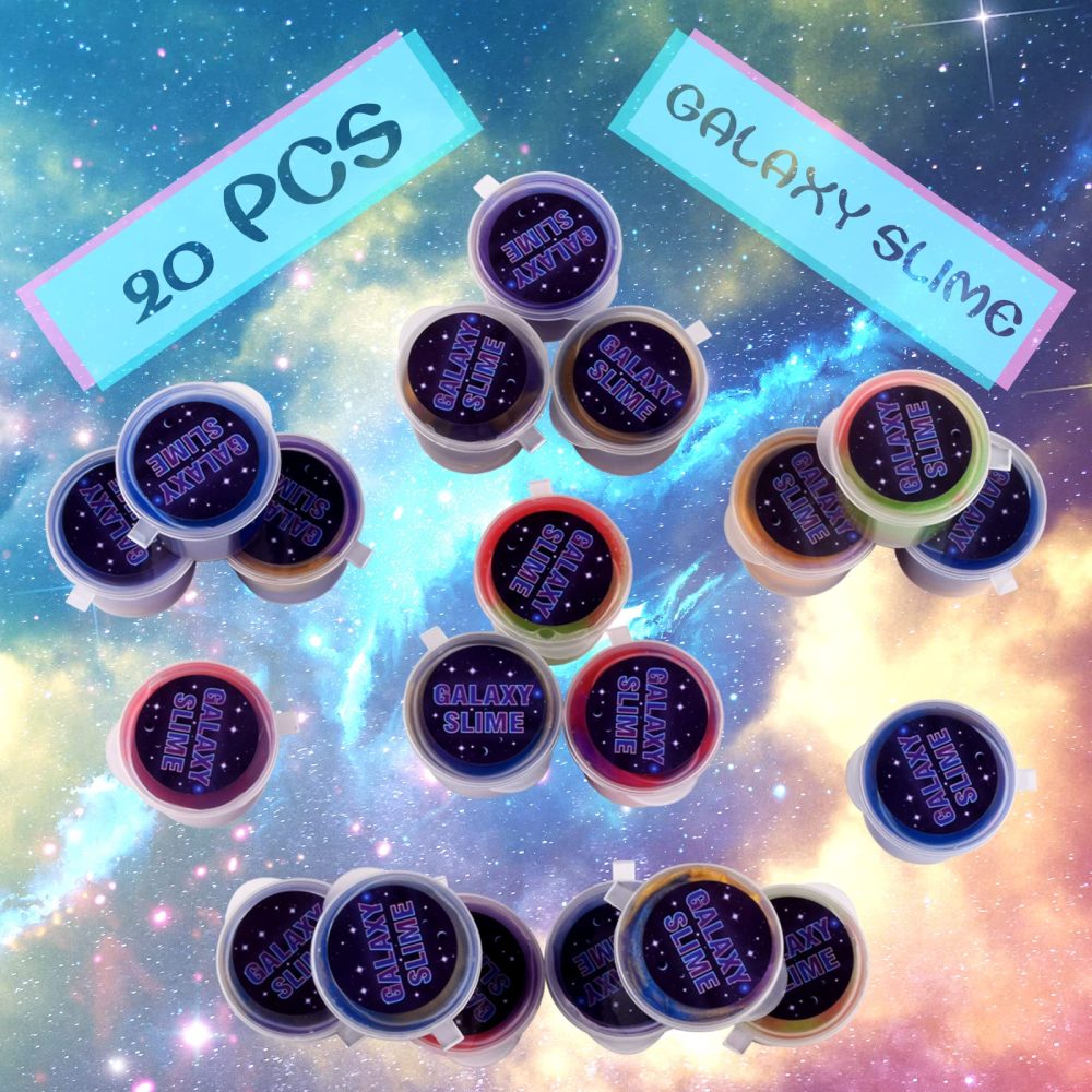 20 Packs Colorful Galaxy Slime, Stretchy & Non-Sticky,Idea Stocking Stuffers for Christmas,Party Favors for Kids, Sensory and Tactile Stimulation, Stress Relief, Educational Game, for Girls & Boys - Image 3