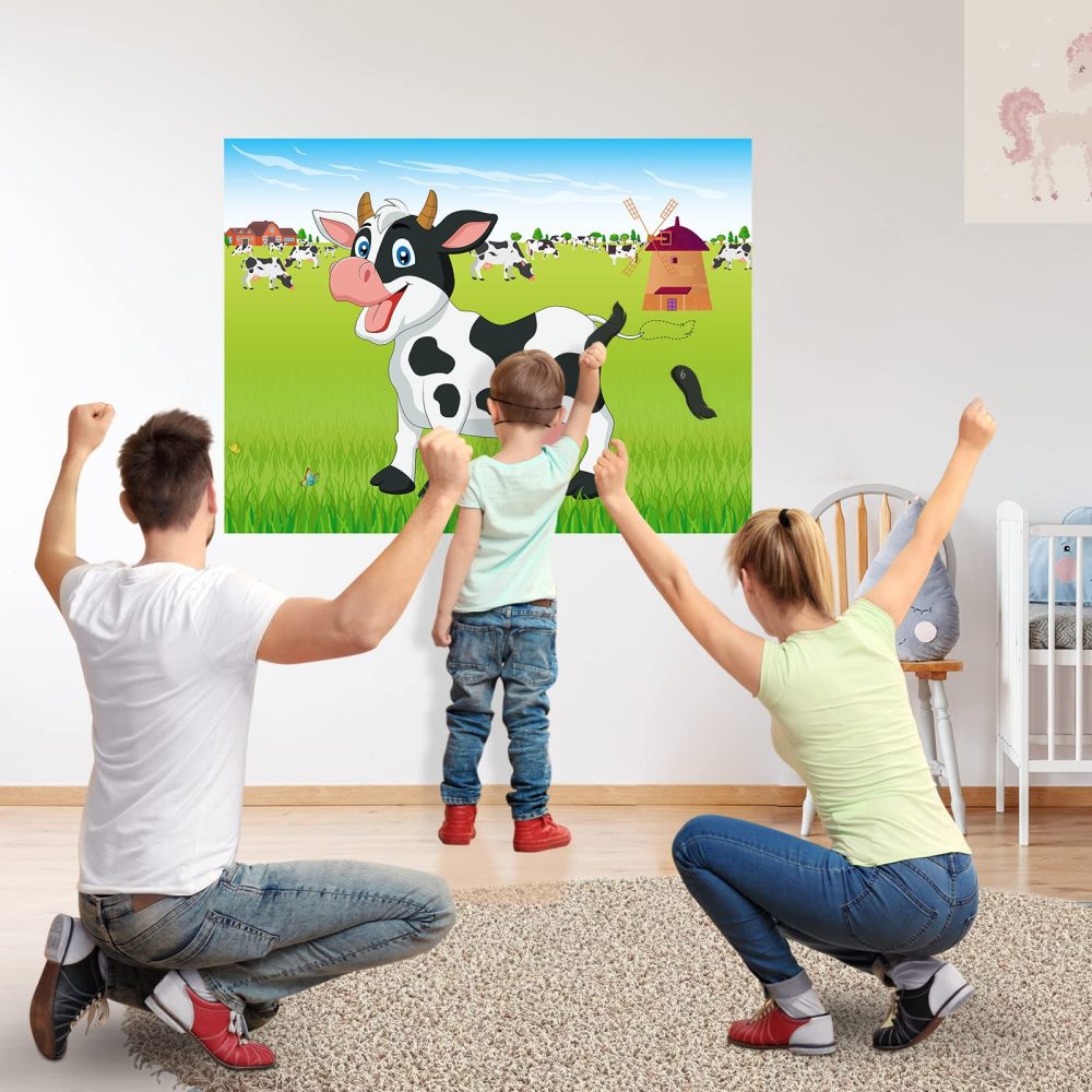Morcheiong Pin The Tail on The Cow Party Game with 48 Tails for Farm Party Decorations Kids Birthday Party Favors Western Party Supplies - Image 4