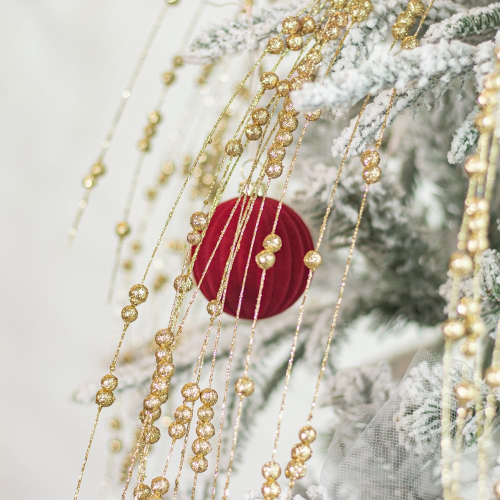 KI Store Velvet Christmas Baubles Red 25pcs Shatterproof Flocked Christmas Tree Ornaments 80mm 60mm Assorted for Xmas Tree Decorations - Image 4
