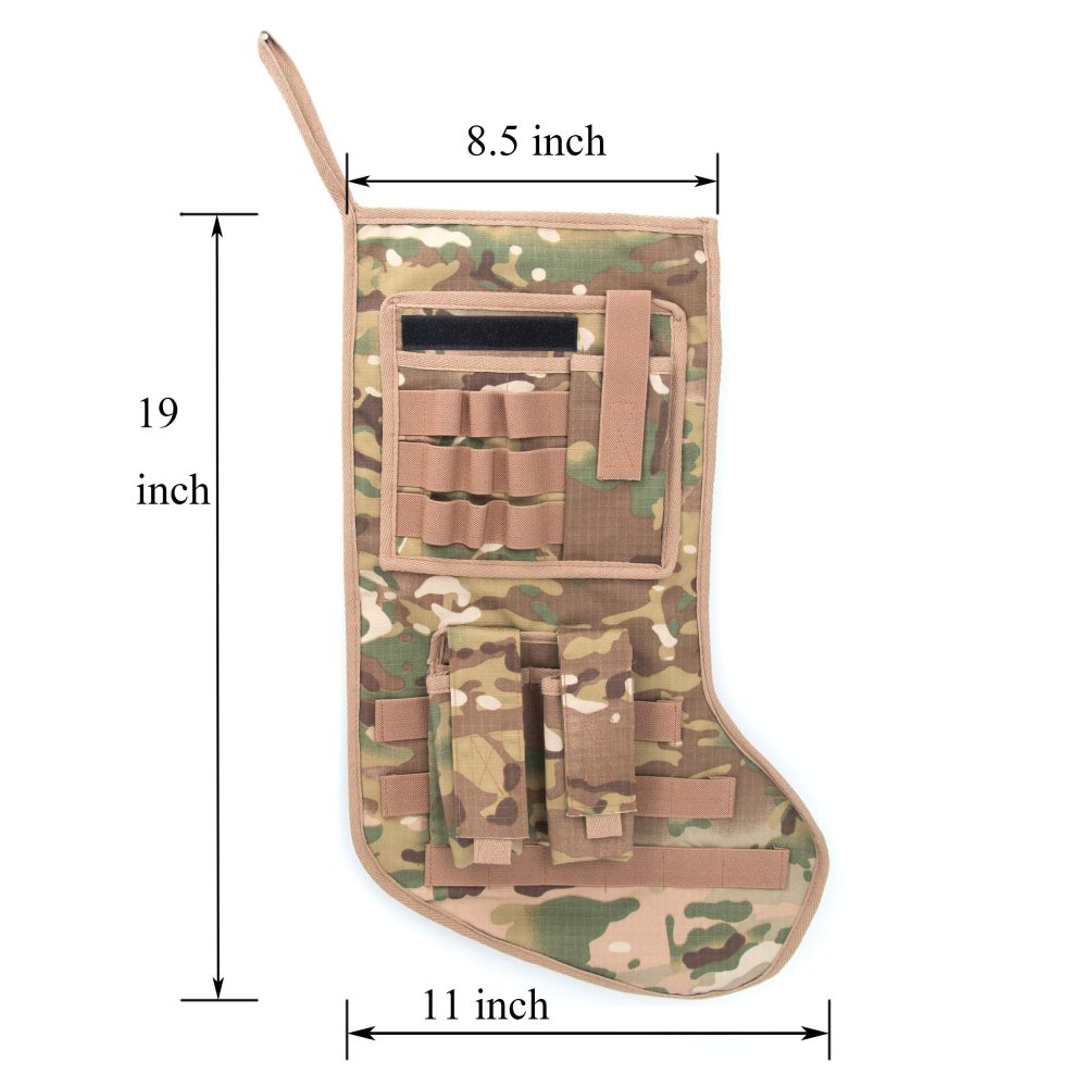Beyond Your Thoughts 1 pack Large Tactical Christmas Stockings Camouflage Military with MOLLE Gear Webbing Durable Desert - Image 4