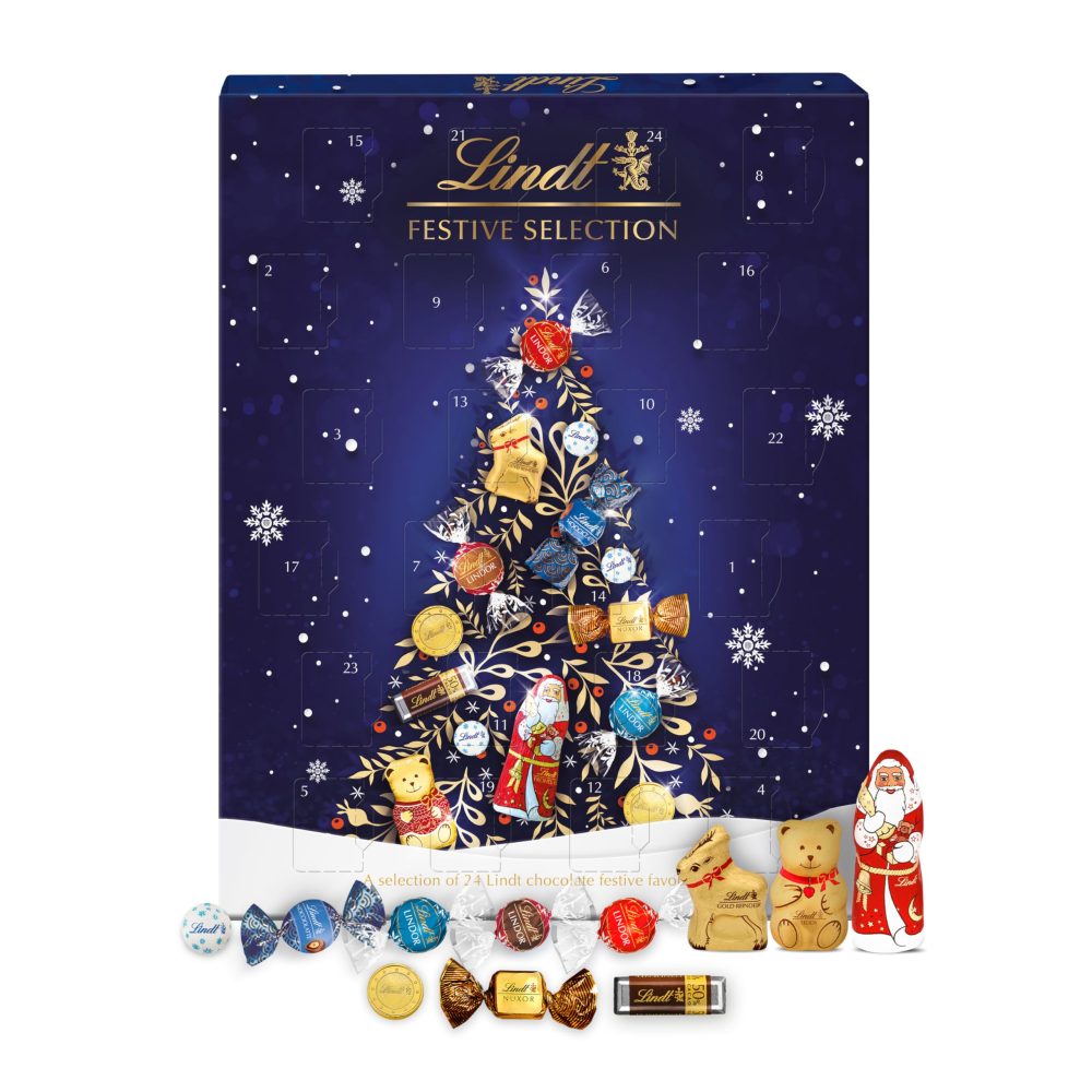 Lindt Festive Selection Advent Calendar 2024 | Large 289 g | A Selection of 24 Lindt Chocolate festive favourites for Him and Her | For Adults and Kids