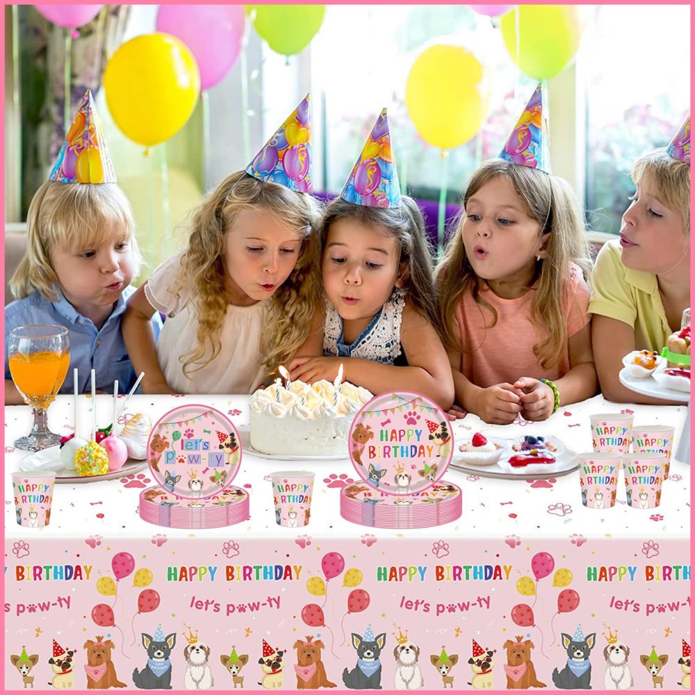 16pcs Paw Print Puppy Dog Birthday Paper Cups Pink,Girl Dog Happy Birthday Disposable Dinnerwarer Cups,Pet Dog Party Tableware Paper Cups for Girl Puppy Dogs Theme Birthday Party Decorations Supplies - Image 2