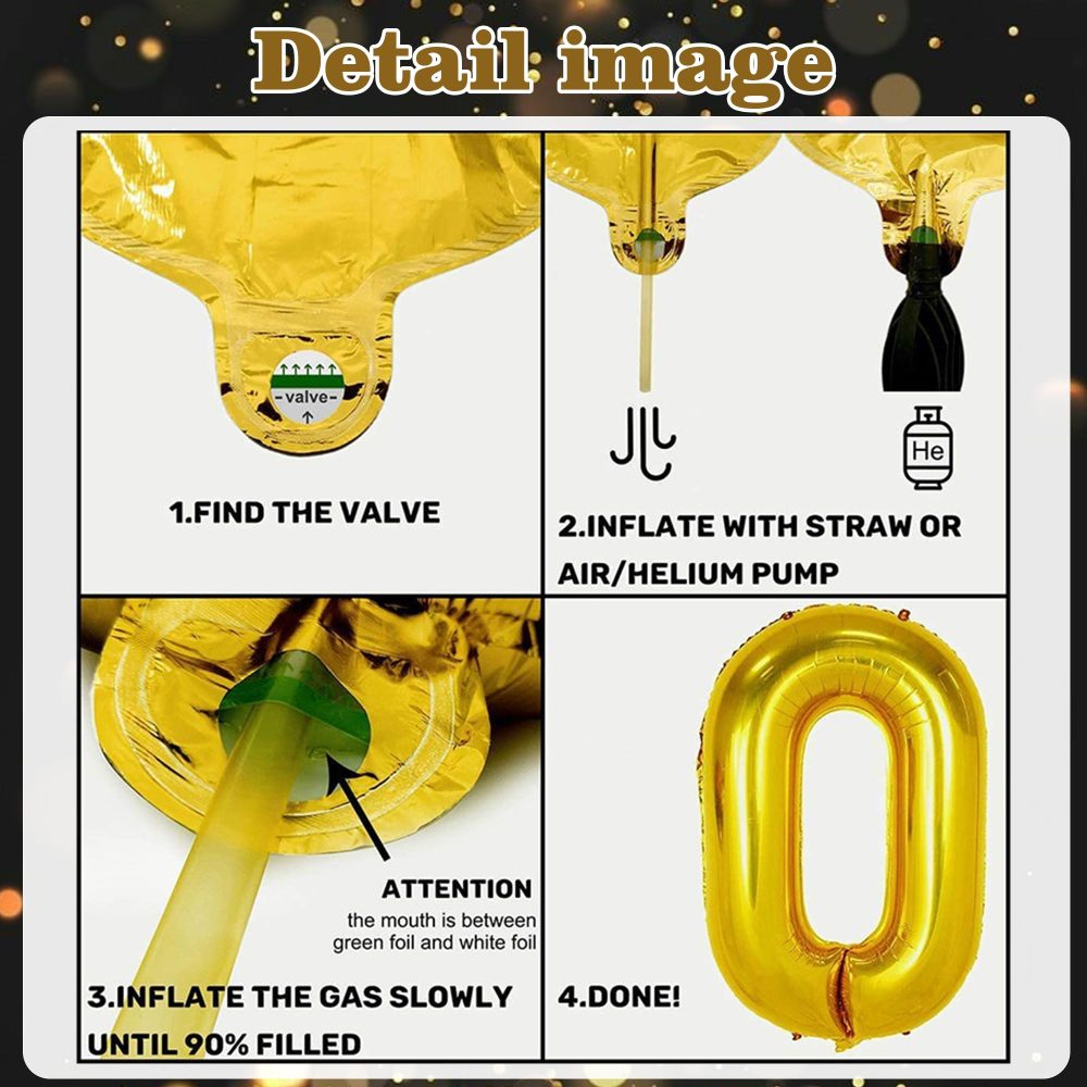 70th Birthday Decoration Set, Black Gold 70th Party Decorations Includes Pull Flower, Banner, Latex Balloons, Foil Balloons, Cake Topper, Pennant, Black and Gold Theme Suitable for 70th Party - Image 5