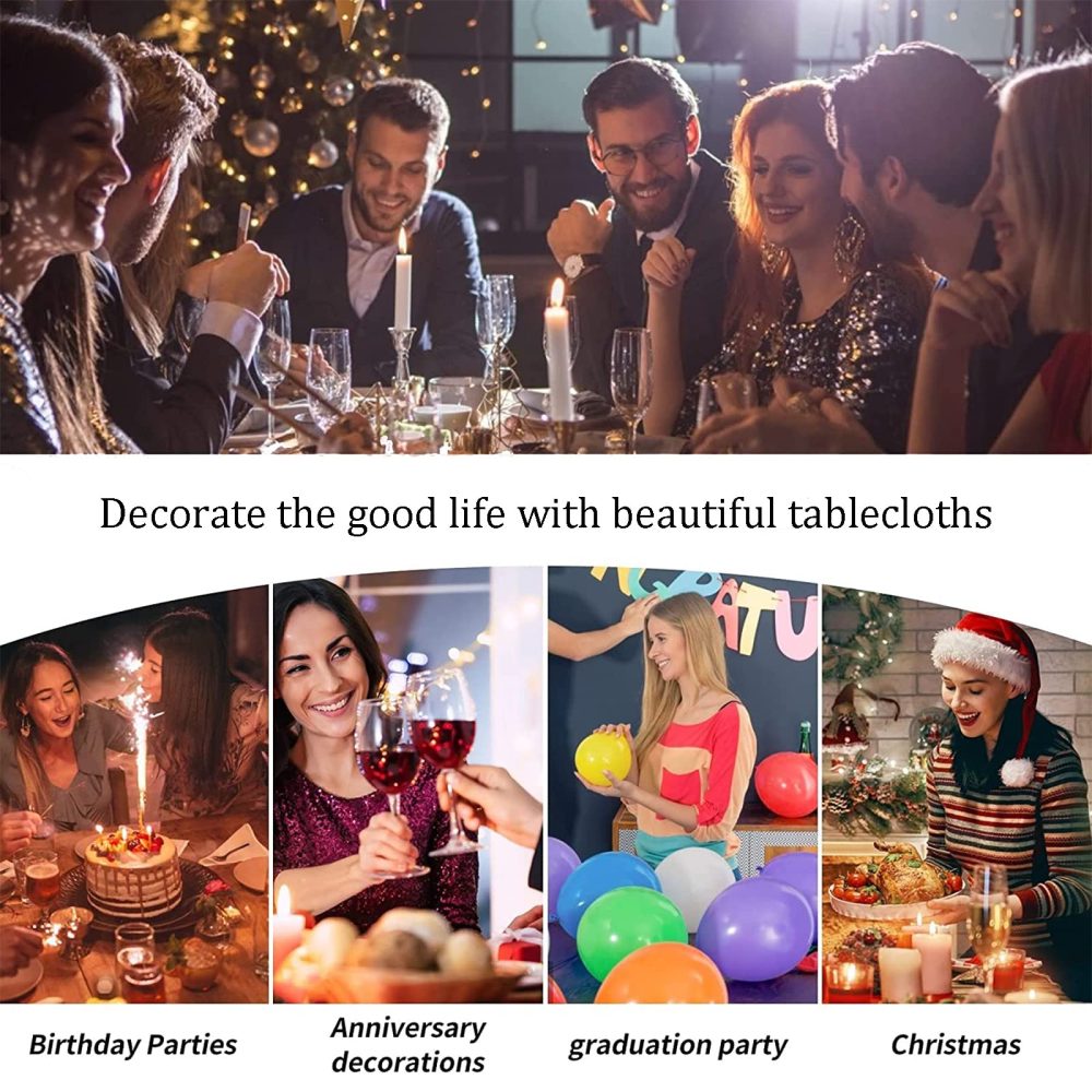 Black Gold Happy 60th Birthday Table Cloth Cover Party for Men,Women,Him,Her,137*274cm 60th Birthday Table Decorations,Rectangular Plastic Tablecloth for 60th Birthday Party Supplies Decorations - Image 2