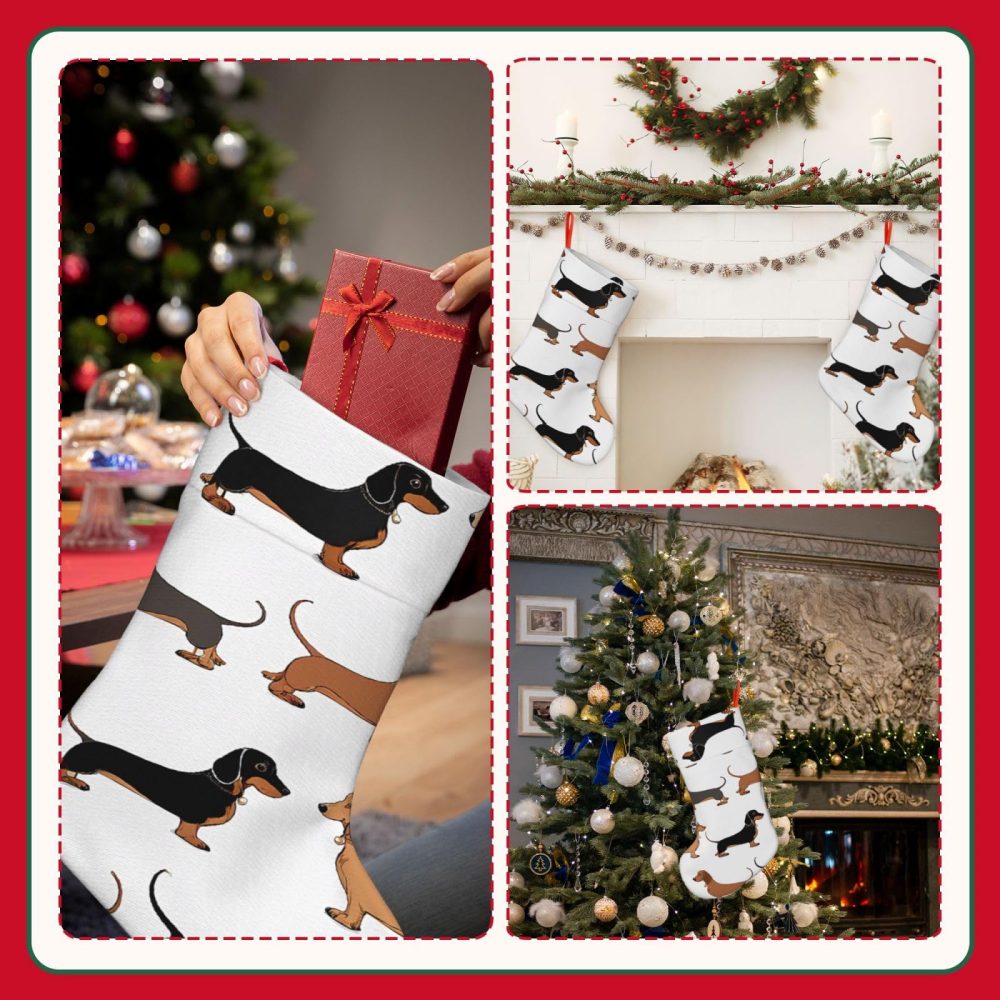 Jyckat 18 Inches Large Size Christmas Stockings, Dachshund Weiner Pet Dogs - Hold All Surprises,Christmas Decorations Stocking for Party Decoration and Xmas Day - Image 2
