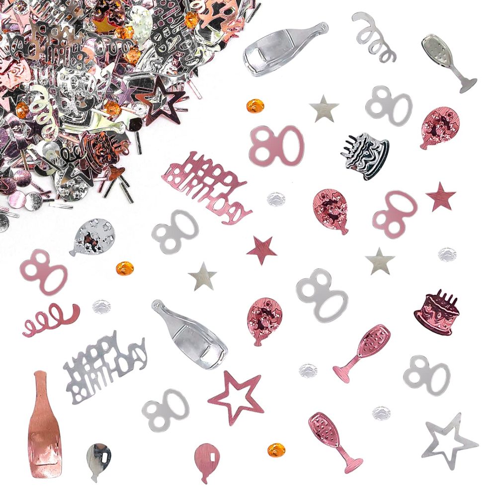 Giftota 80th Birthday Confetti (Rose Gold) 30g, 80th Anniversary Confetti, 80th Number Confetti, 80th Birthday Anniversary Confetti Decoration Wedding Party Table Decorations