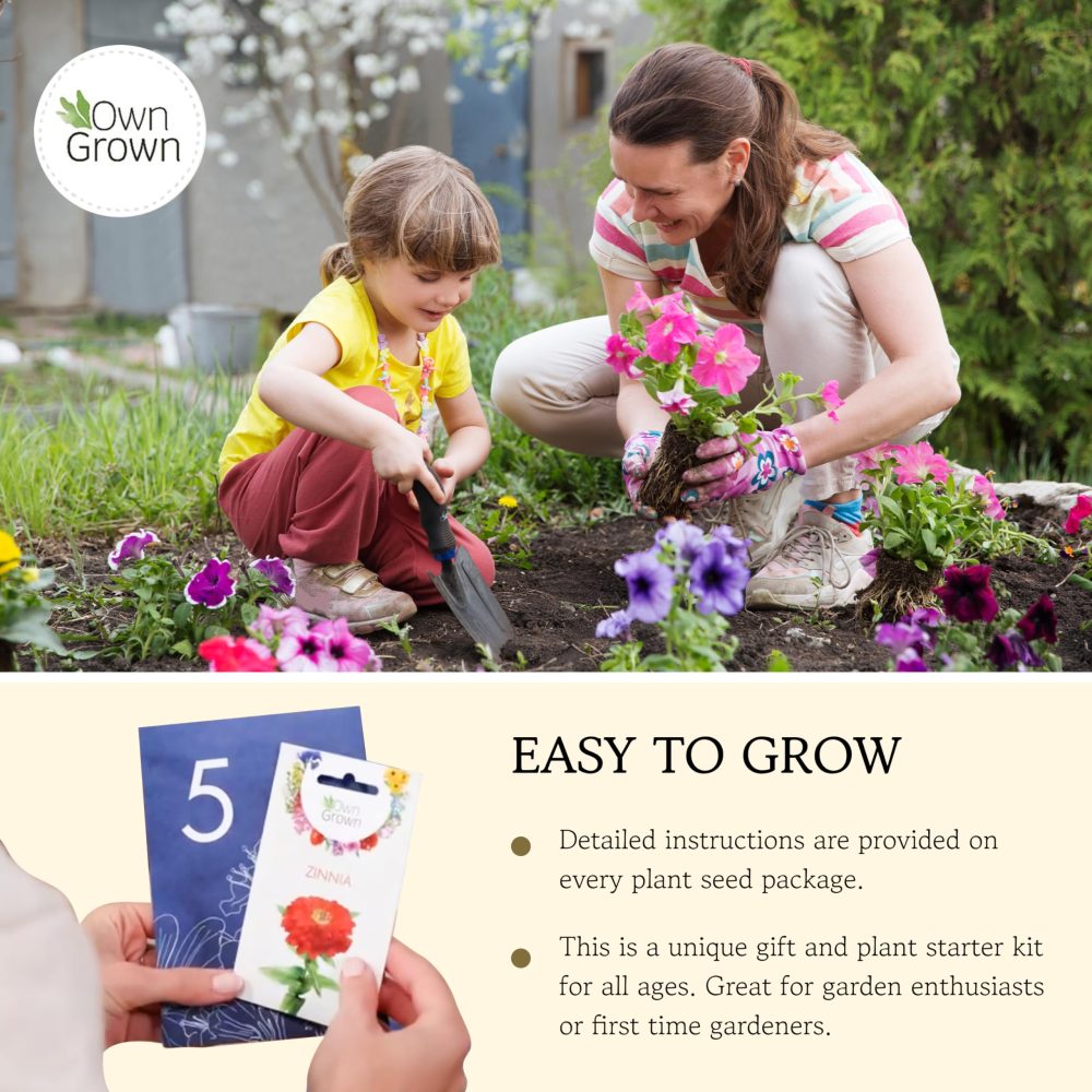 OwnGrown Flower Seeds Advent Calendar for 2024-24 Varieties of Wild Flower Plant Seeds DIY Kit - Garden Gift Decorations - Housewarming Gardening Gifts for Men and Women - Wildflower Organic Seeds - Image 6