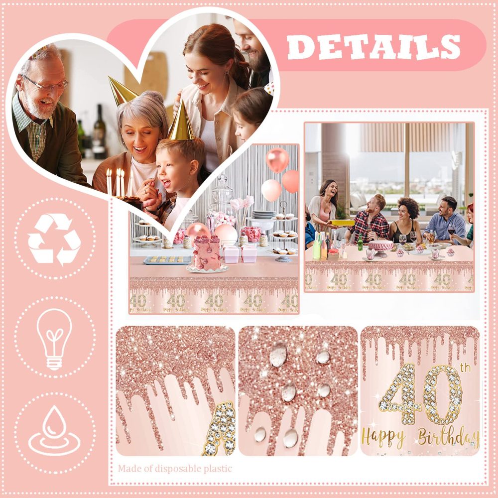 Happy 60th Birthday Paper Plates 9" Rose Gold,16Pcs Womens Birthday Party Plates Tableware,60th Birthday Decorations Plates for Women,Her 60th Birthday Party Supplies Table Decorations - Image 5