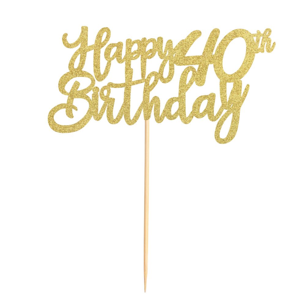 3 Pieces Happy 40th Birthday Cake Toppers Gold 40 Cupcake Toppers Cheers to 40 Fabulous Cake Decorations for 40th Birthday Party Decoration Supplies - Image 7