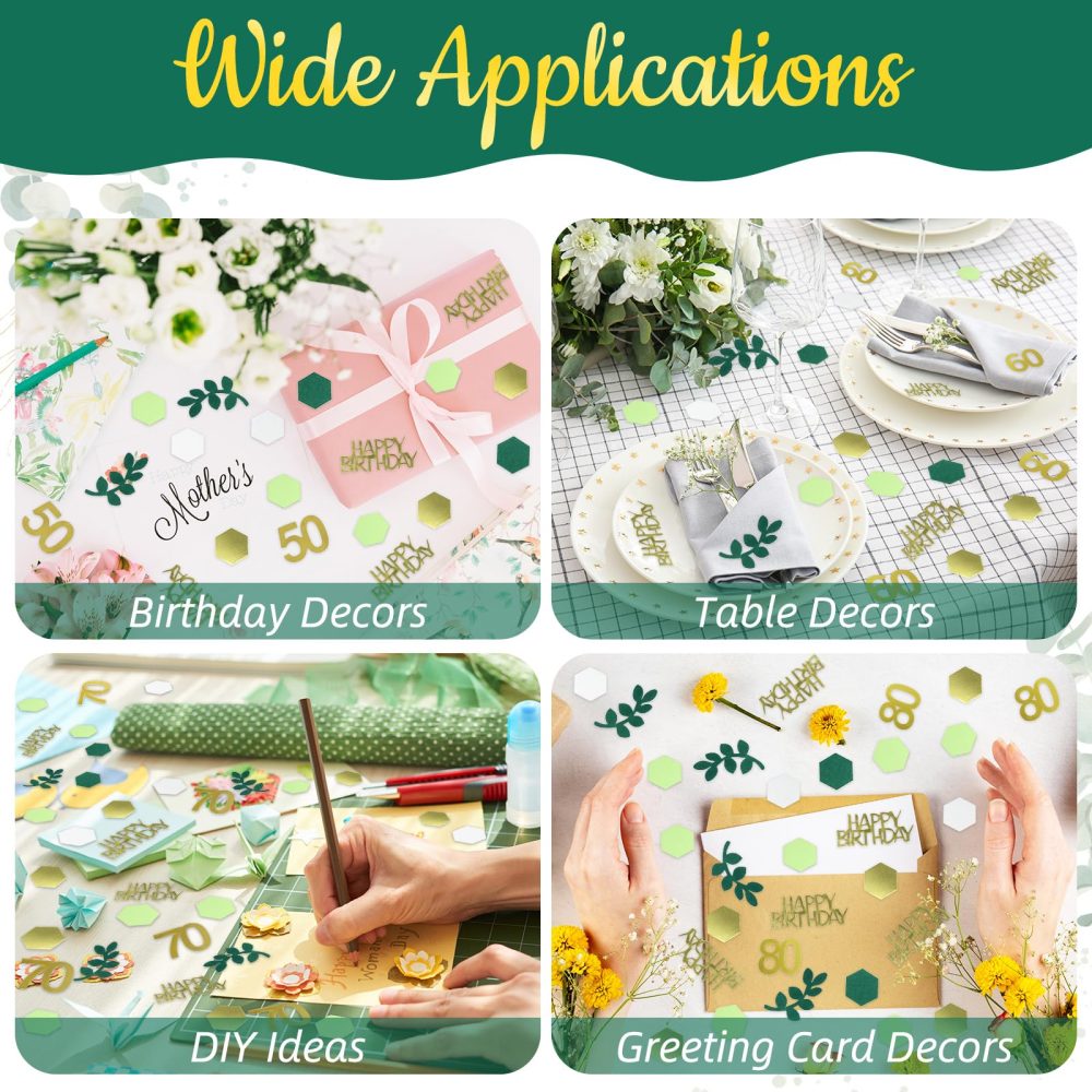 WenmthG 30th Birthday Confetti Green & Gold 200Pcs - Happy Birthday Table Decoration 30g - Party Decorative Confetti for Men Women - 30th Birthday Party Supplies - Party Favours - Image 5