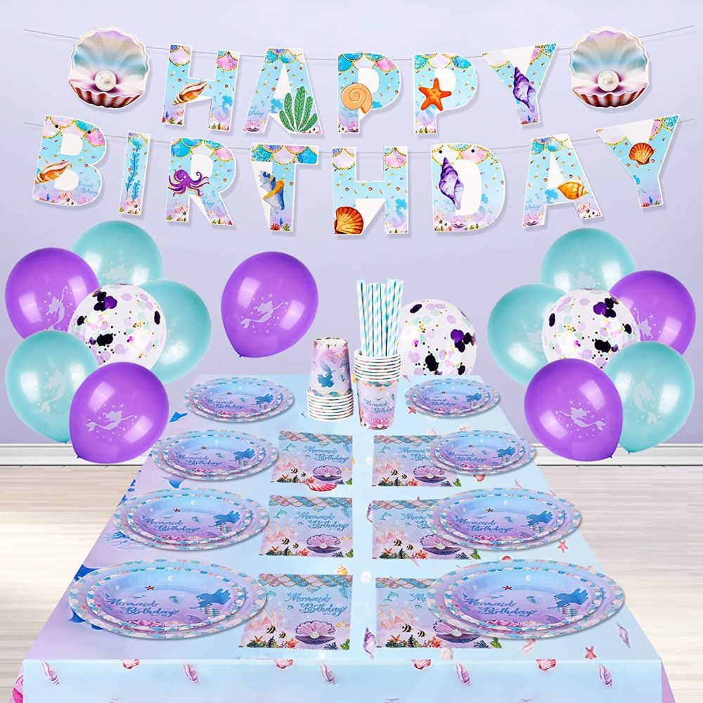 20Pcs Birthday Mermaid Napkins for Party,Little Mermaid Napkins,Mermaid Tissue Luncheon Napkin Serviettes Napkins,Mermaid Themed Decorations Paper Napkins for Girls Kids Birthday Party - Image 4