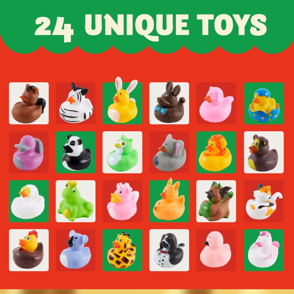 JOYIN 24 Days Christmas Advent Calendar 2024 with 24 Animal Rubbers for Kids Toddlers, 24 Days Countdown Advent Calendar - Image 7