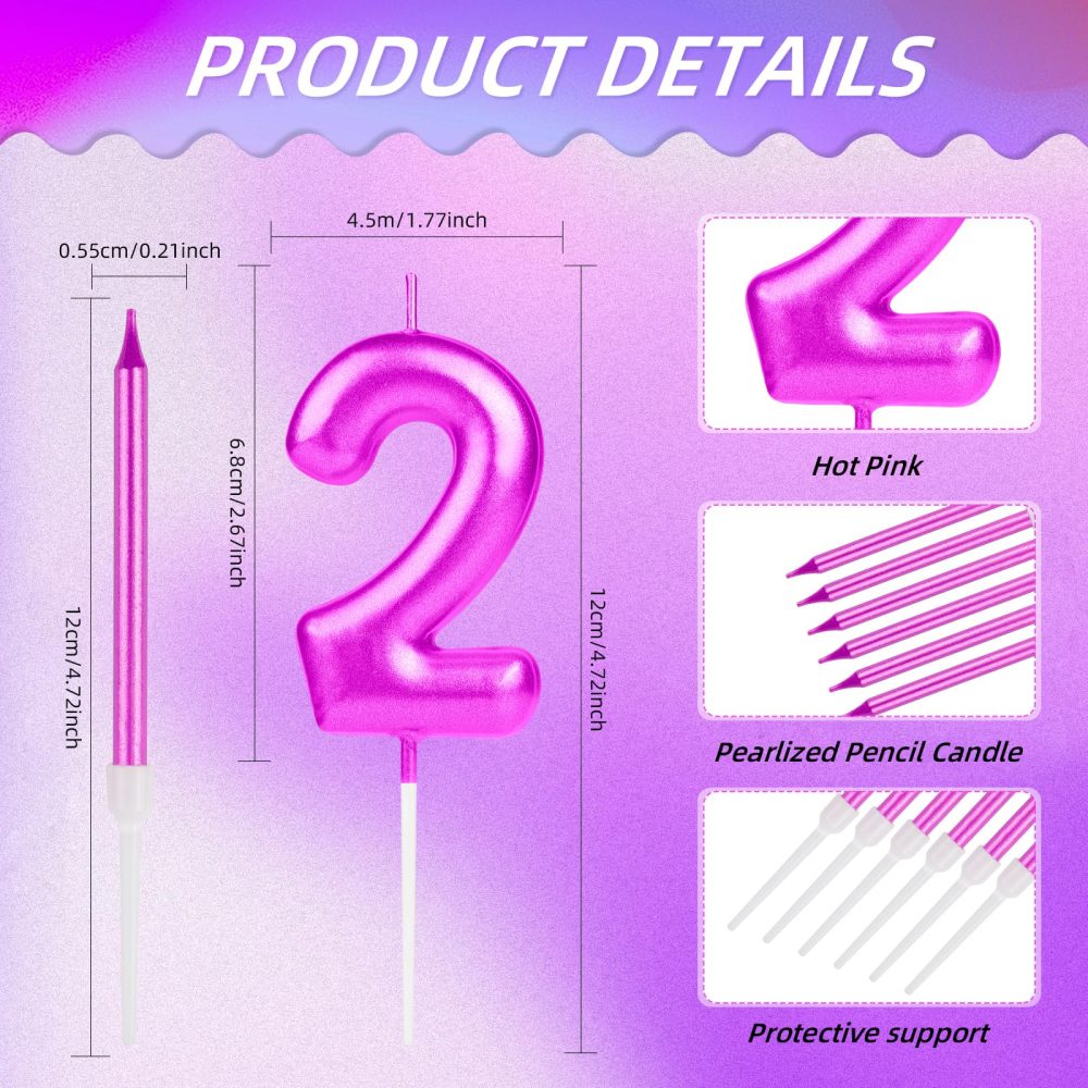 Purple 30th Birthday Candles, Purple Number 30 Candle for Cake, Purple Thin Party Candles, Purple Cake Candles Cake Toppers for Girls Boys 30th Birthday Party Decorations Wedding Anniversary Supplies - Image 7