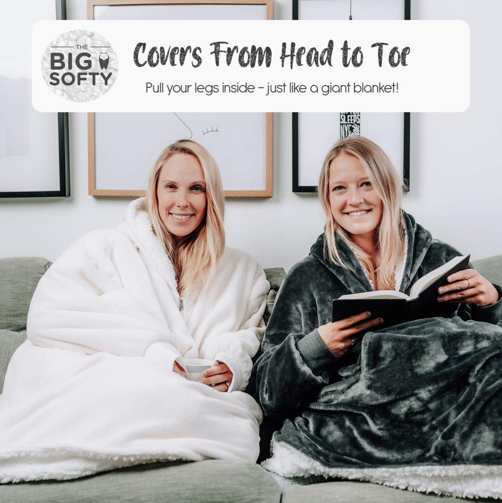Blanket Hoodie, Oversized Hoodie Blanket, Sherpa & Fleece Wearable Blanket Hoodies for Women & Men, Comfy & Fluffy Hooded Blankets, The Big Softy® (Navy Blue) - Image 5