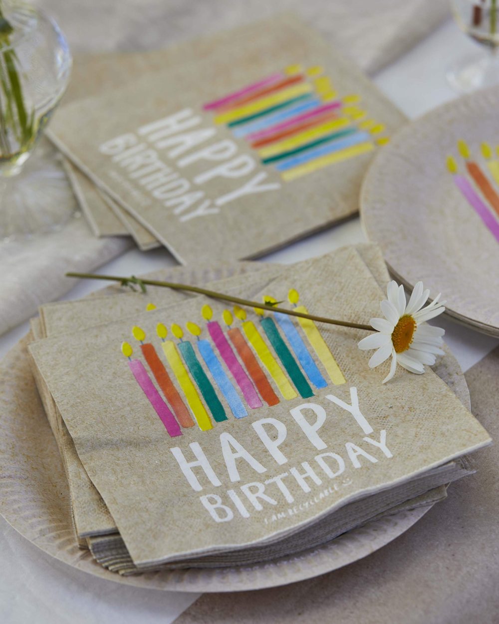 Talking Tables Pack of 20 - Size 33cm ECO Party Paper Zero Plastic on Product or Packaging Perfect Disposable Biodegradable Partyware for All Ages and Unisex, Kraft Recyclable Birthday Napkins - Image 2