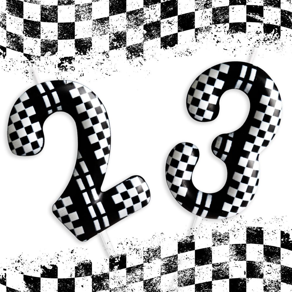 5th Birthday Candle Racing Cars Number 5 Candle Racing Cars Cake Decoration Birthday Party Supplies Black White Racing Cars Themed Cake Topper Decorations for Kids Boy Girl Party Decor Supplies - Image 3