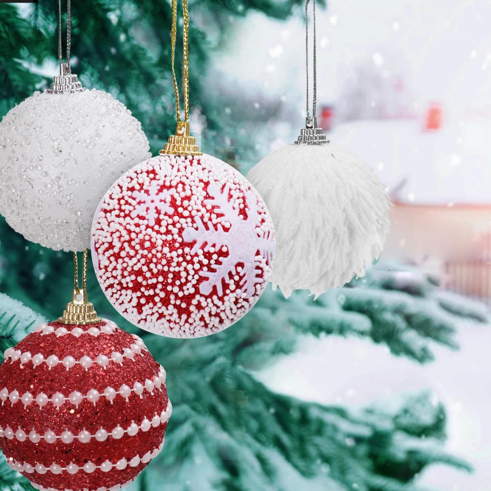 Christmas baubles-16PCS 6cm Christmas ball,Red and white Christmas ornament,for Christmas tree decorations - Image 5