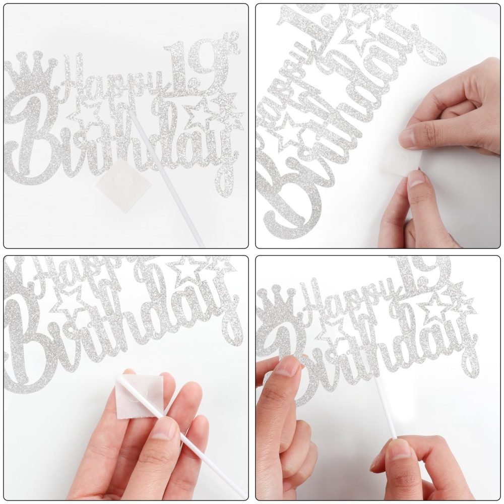 80th Silver Birthday Cake Candle, Party Candle with Cake Topper, Silver Party Candle Cake Topper for Boys Girls Men Women, 80th Birthday Decoration, Wedding Anniversary - Image 6