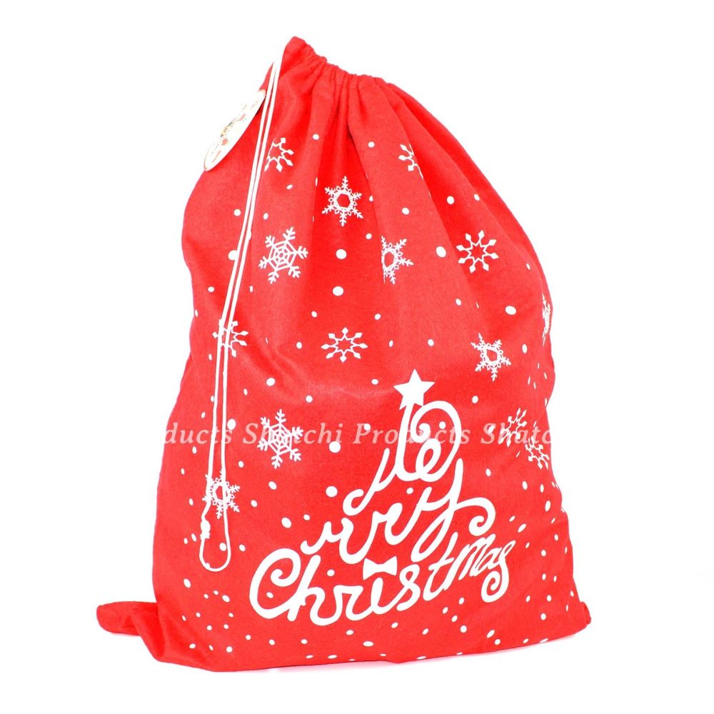 Large 50 x 60cm Felt Santa Sack Snowflake Stocking Xmas Gifts Presents Printed Bag Merry Christmas Novelty Accessory for Kids Adults - Image 4