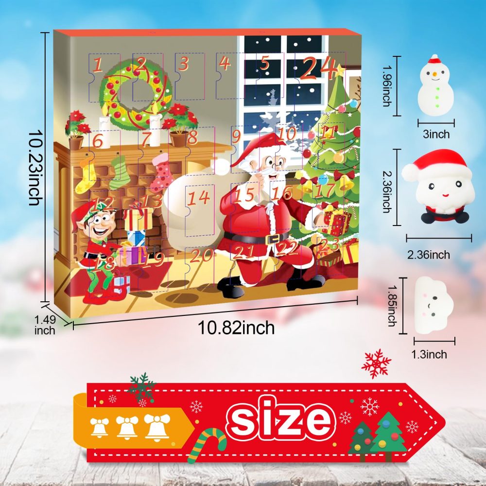 Mochi Squishy Advent Calendar 2024 Kids | 24-Day Holiday Countdown Christmas Advent Calendar Ornaments | Christmas Surprises Xmas Holiday Party Relief Stress Reusable Gifts for Boys Girls Teenagers - Image 4
