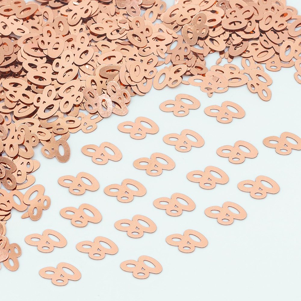 30g Rose Gold 80th Birthday Confetti Foil Metallic Glitz Table Scatter Sprinkles Age Bday Party Decorations