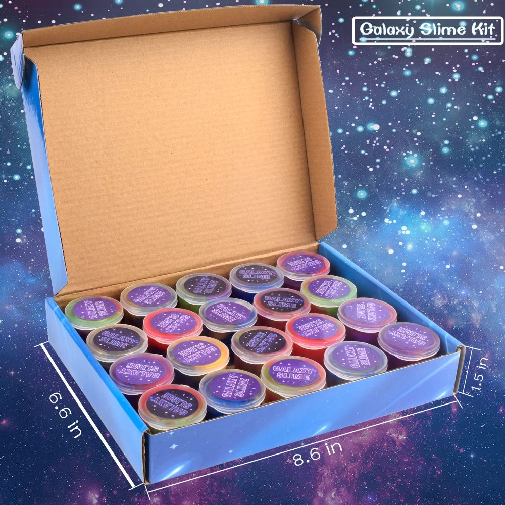 20 Packs Colorful Galaxy Slime, Stretchy & Non-Sticky,Idea Stocking Stuffers for Christmas,Party Favors for Kids, Sensory and Tactile Stimulation, Stress Relief, Educational Game, for Girls & Boys - Image 2