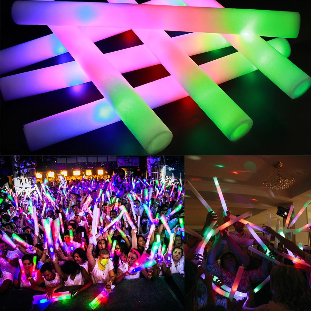 Foam Glow Sticks 30pcs, Light Up Foam Glow Sticks, Led Party Glow Sticks, Light Up Glow Sticks Party Packs, WKxinxuan 3 Modes Glow In The Dark party Supplies for Wedding, Raves, Party, Birthday - Image 3