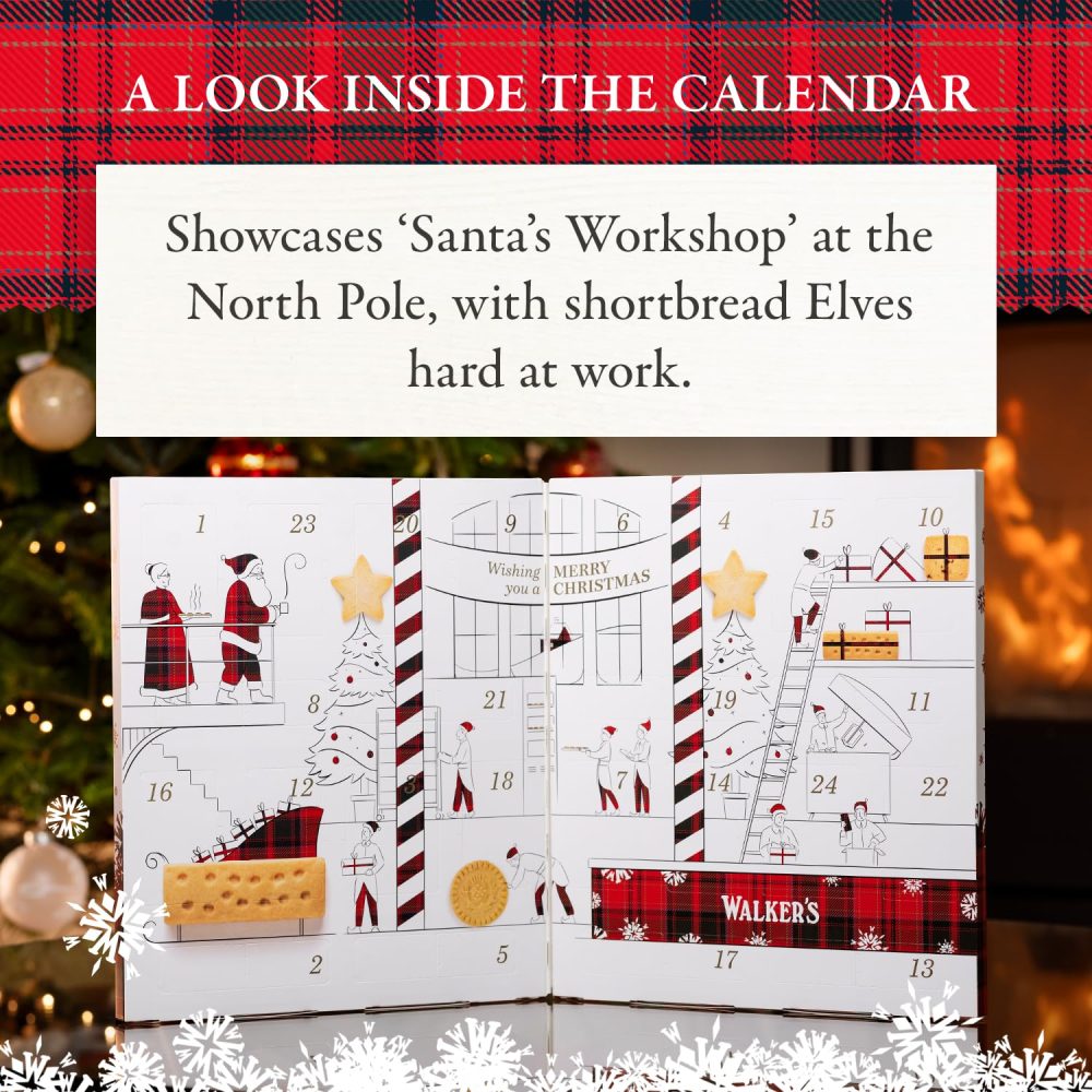 Walker’s 2024 Advent Calendar with Shortbread Cookies from Scotland (294g) Limited Edition Cookie Box with Christmas Cookies in Various Shapes and Flavours - Image 4