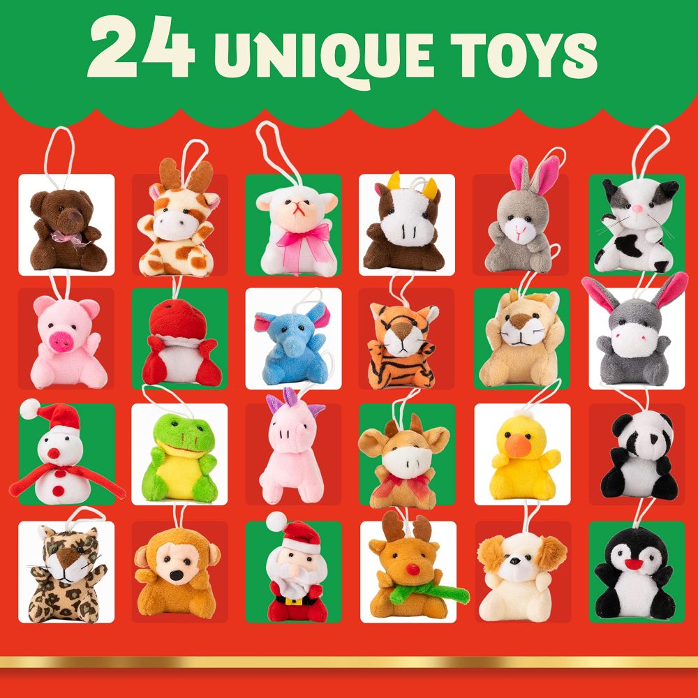 JOYIN 2024 Mini Animal Plush Advent Calendar Christmas 24 Days Countdown Advent Calendar with 24 Animal Plush Toys - Image 5