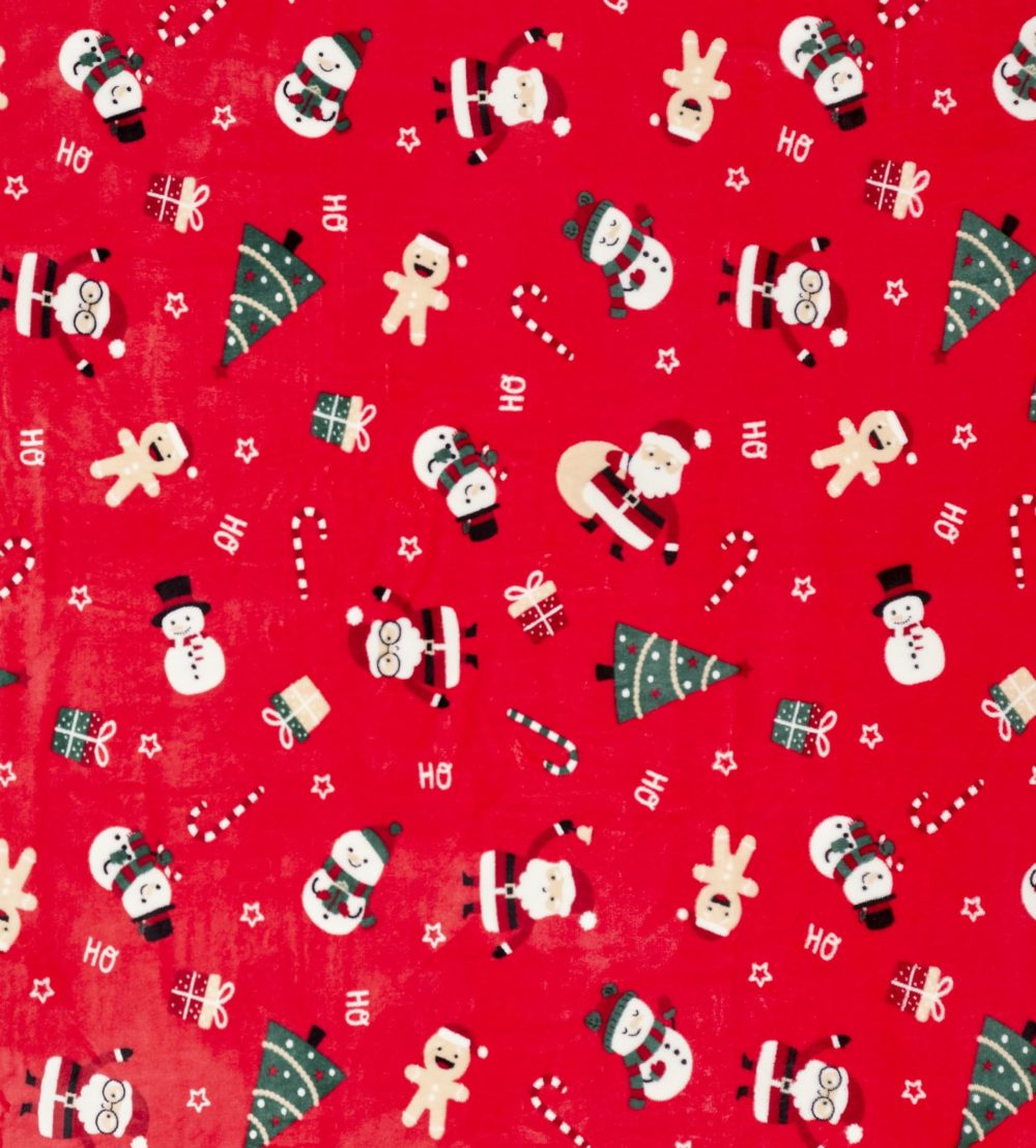 Celebright Luxurious Christmas 100% Recycled Fleece Throw – Large 50 x 60Inch (127cm x 152cm) Fluffy Microfiber Blanket for Bed, Sofa, Couch – Plush Snuggly Cosy Winter Warmer – Jolly Holiday Red - Image 2
