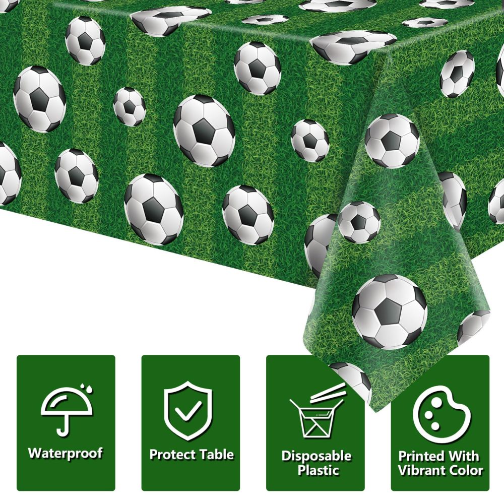 123 Pcs Football Party Supplies Football Party Decorations Sports Theme Birthday Decor Football Birthday Party Supplies Football Theme Tableware Set - Plates, Napkins, Tablecloths, Banner Serves 40 - Image 4