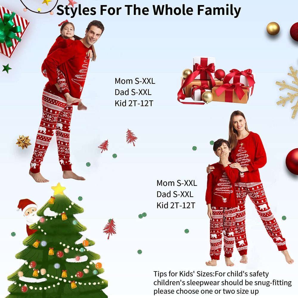 Oriental eLife Matching Christmas Pjs For Family,Elf Pyjamas Christmas,Matching Family Christmas Pyjamas Set,Xmas Elf Printed Sleepwear - Image 3